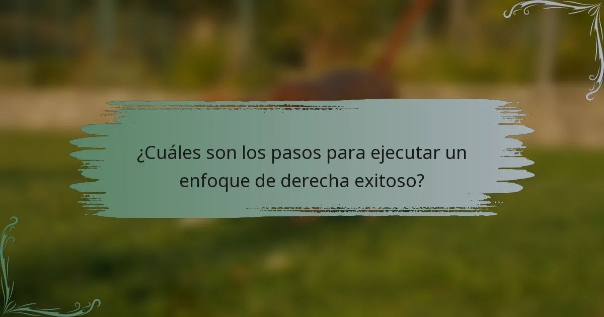 ¿Cuáles son los pasos para ejecutar un enfoque de derecha exitoso?